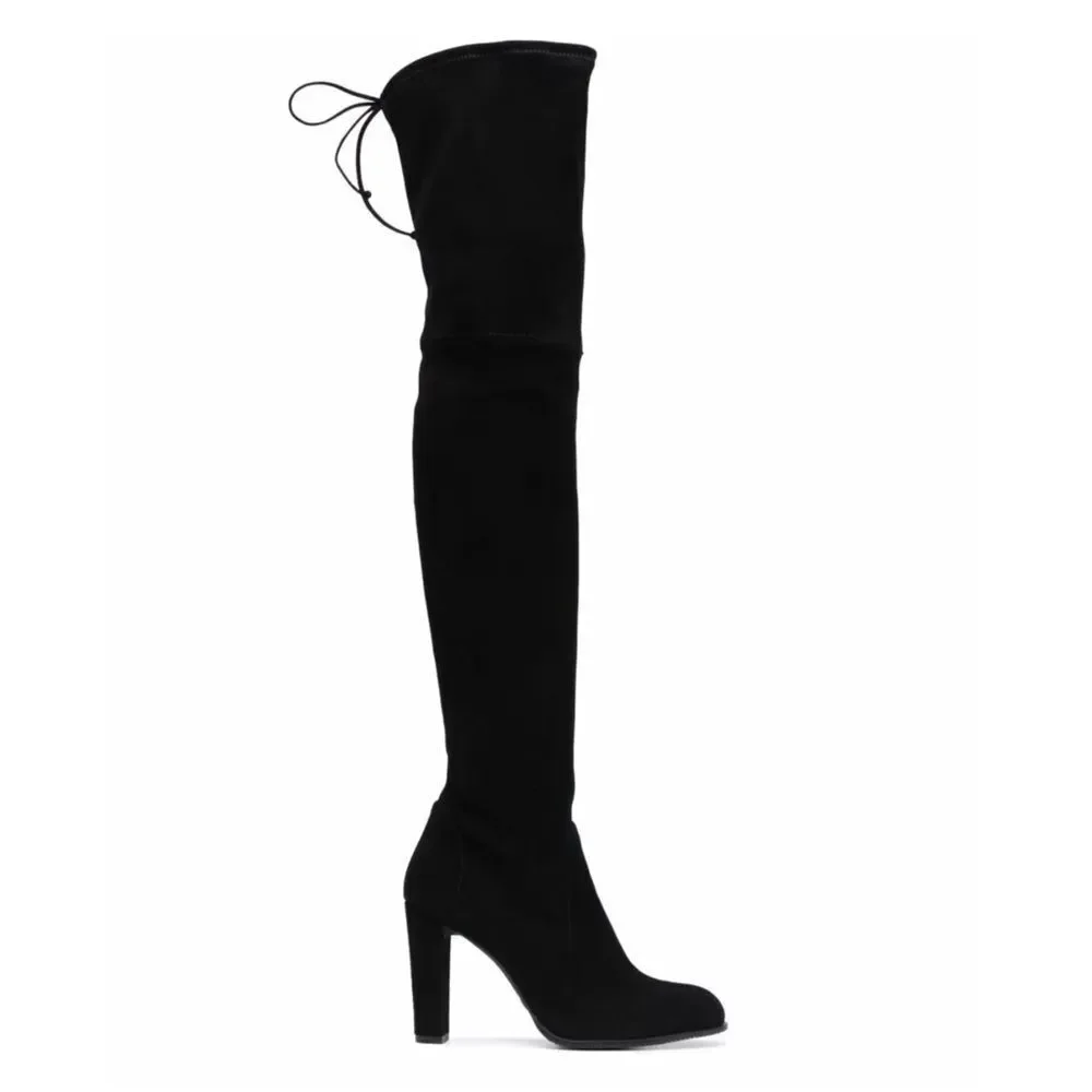 Stuart Weitzman Highland Block Heel Suede Over The Knee Boots size 9